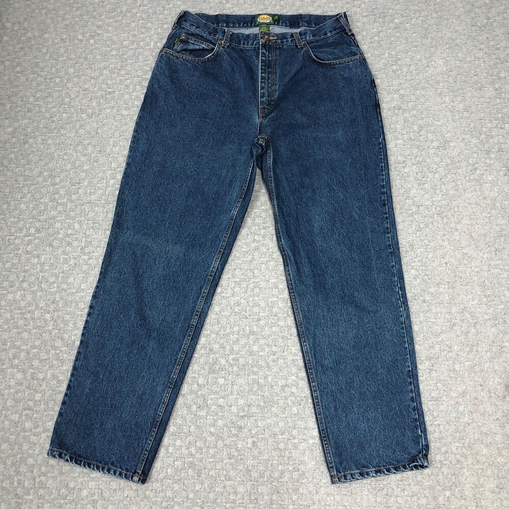 Cabelas Jeans Mens 36x32 Blue Straight Denim Casual Everyday Outdoors Pants Norm